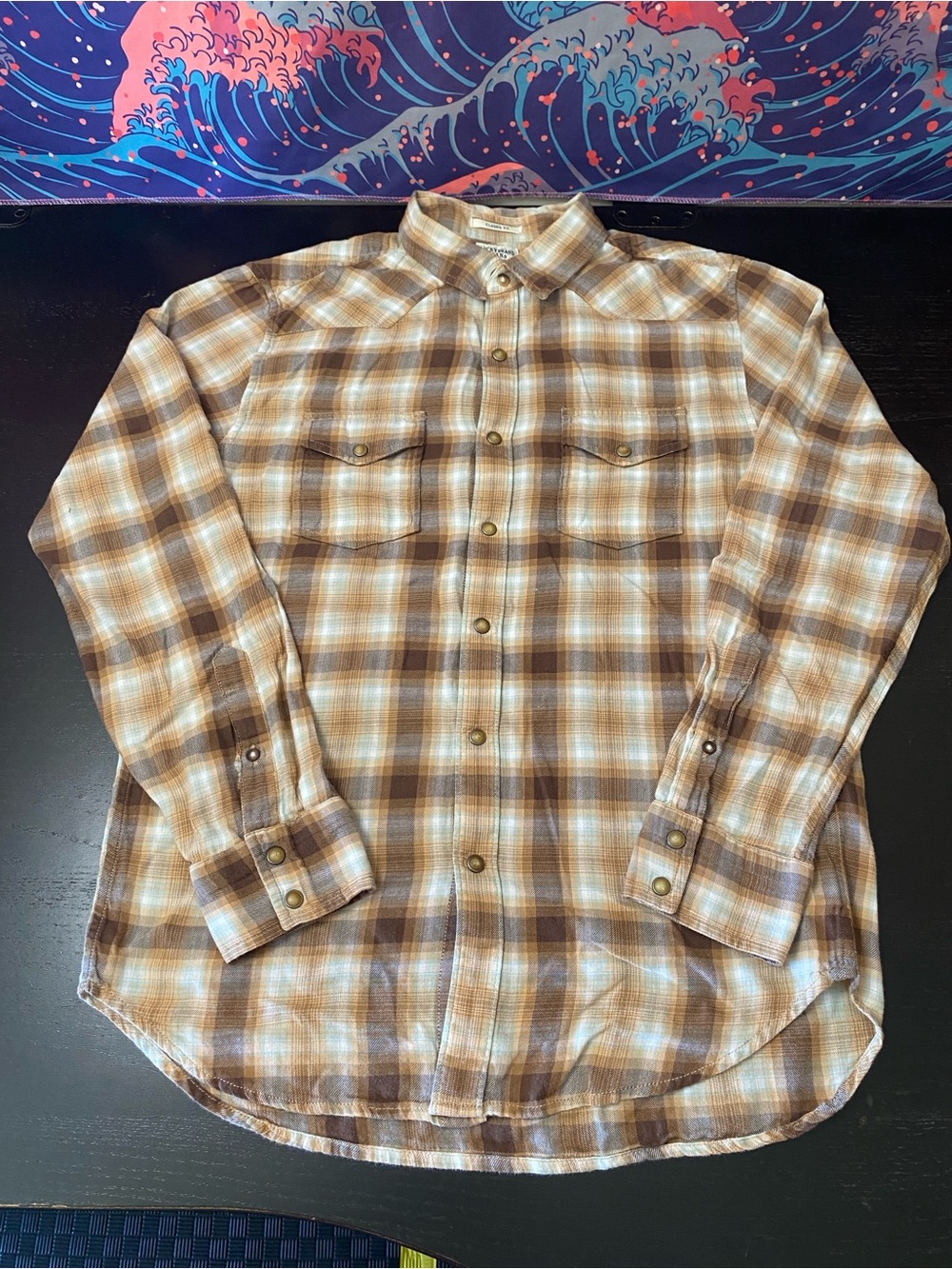 Lucky Brand Brown & Cream Plaid Button-Up Shirt